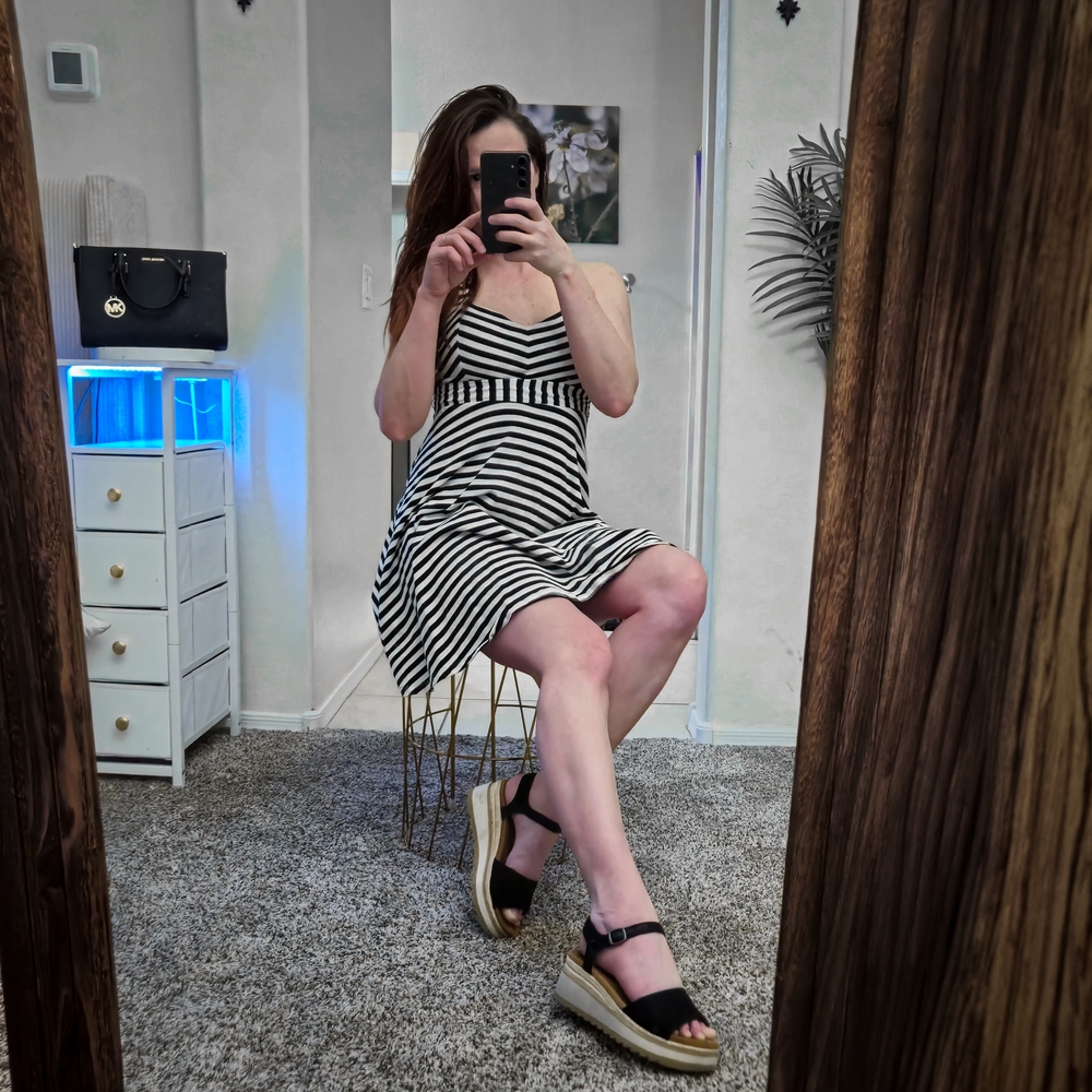 Black and White Striped Dress